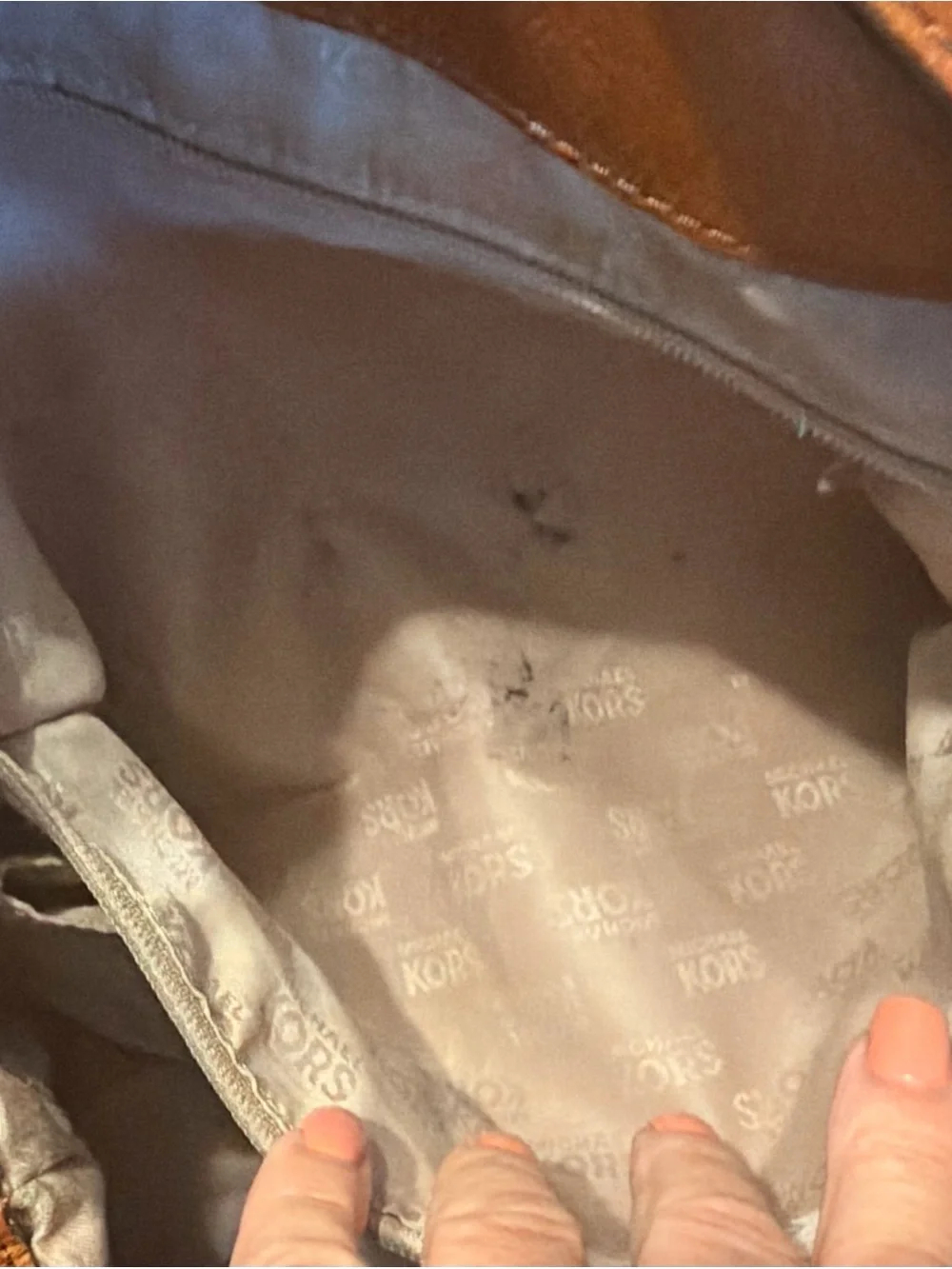 Michael Kors Jamesport Cream and Tan Logo Hobo Bag